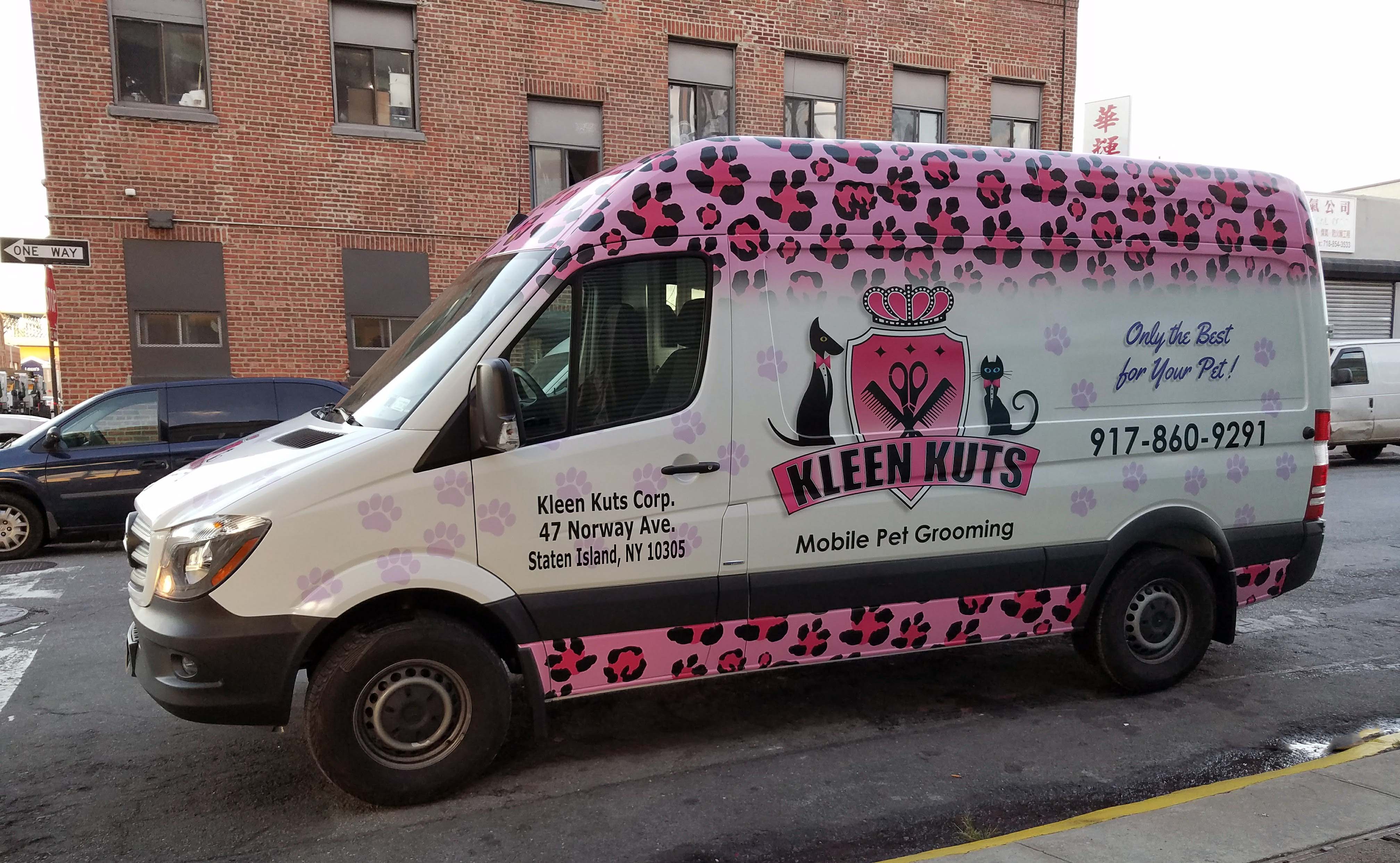 Car-wraps-NYC-Kleen-Kuts-Pet-Mobile-Grooming